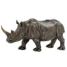 Factory direct supplied outdoor life size bronze rhinoceros sculpture for sale